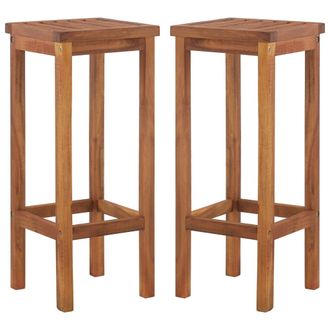 vidaXL Taburetes De Cocina 2 Unidades Madera Maciza De Acacia Vidaxl
