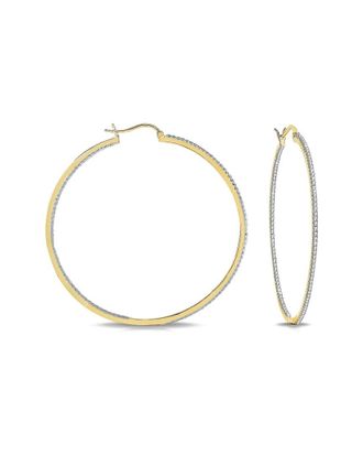 Genevive Plated Cz Inside Out Hoops