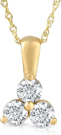 Pompeii3 1Ct Diamond Three Stone Pendant in 14k White Yellow Rose Gold Lab Grown Necklace