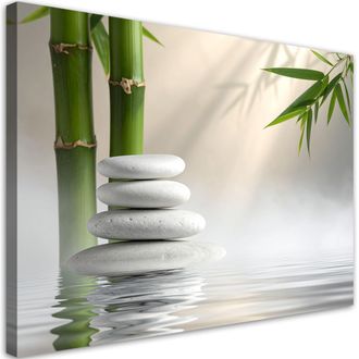 Feeby Impresi&oacute;n De Imagen, Piedras Blancas Bamb&uacute; Blanco Spa Zen, 100x70