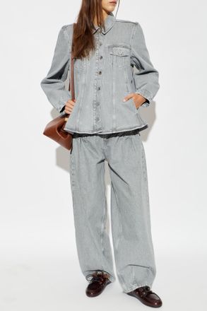 Ganni High-waisted Jeans, Womens, Grey