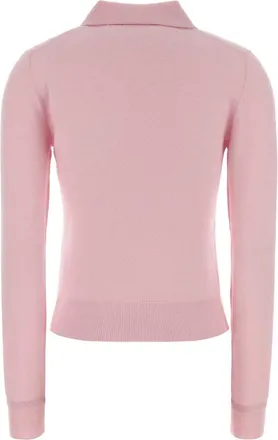 Jil Sander Womens Pink Wool Polo Shirt Candypink Lana Vergine