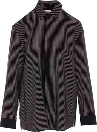 Saint Laurent Womens Black Silk Printed Stripe - Size EU 40 (Womens)