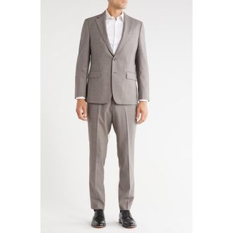 Original Penguin Notch Lapel Wool Blend Suit in Tan/Blue at Nordstrom Rack, Size 36 Short
