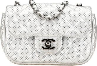 Chanel Pre-owned Quilted Leather Crossbody - Dames - Vintage Mini Tas - Grijs - ONE Size - Leer - Vintage