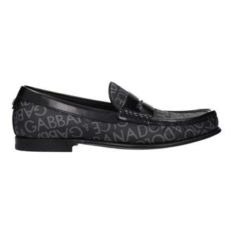 Dolce & Gabbana Schoenen, Heren, Zwart, 40 EU, Fabric Slip-On Loafers