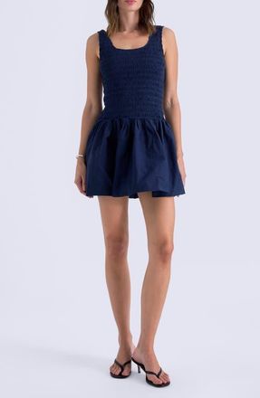 Pistola Denim Ilona Smocked Bodice Fit & Flare Minidress in Peacoat at Nordstrom, Size X-Small