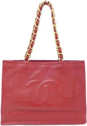 Chanel Pre-owned Lambskin Shoulder Bag - Dames - Vintage Shopper - Rood - ONE Size - Leer - Vintage
