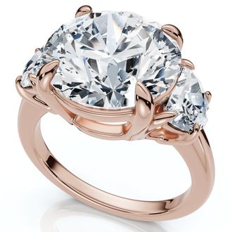 Pompeii3 Certified 7Ct Diamond & Halfmoon Engagement Ring Lab Grown