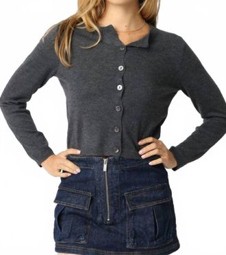 Olivaceous Rhodes Knit Cardigan In Charcoal