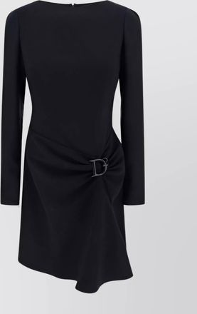 Dsquared2 draped boat neck long sleeve midi dress