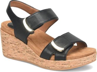 S&ouml;fft Kara Wedge Sandal in Black at Nordstrom Rack, Size 7.5