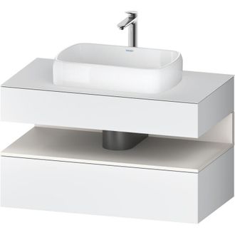 Duravit Duravit - Qatego Consola Mueble Bajo Lavabo, 1 Extra&iacute;ble, 1 Caj&oacute;n