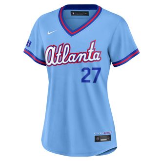 Nike Austin Riley Atlanta Braves City Connect Nike Womens MLB Stadium Jersey in Blue | RW260H0LAW9-GRD