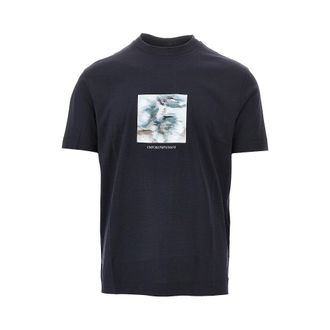 Emporio Armani Printed and embroidered lyocell-blend T-shirt Man S