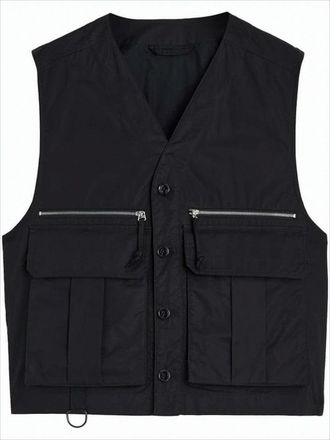 Christophe Lemaire Cropped Vest With V-Neckline And Utility Pockets