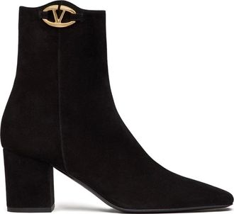 Valentino Garavani Stijlvolle Enkellaarsjes - Dames - Laarzen met Hak - Zwart - 40 EU - Schoenen