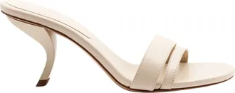 Gia Borghini Marie Mule Sandal - female - Gia Borghini - Heeled Mules - Beige - 4 UK - Shoes