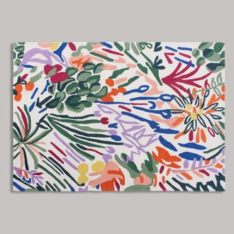 Maisons du monde Alfombra tufteada de lana con estampado floral, multicolor, 160x230 cm