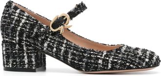 Gianvito Rossi 50mm Mary Ribbon pumps - women - Calf Leather/Patent Calf Leather/Calf Leather - 39.5 - Black