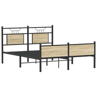 Berkfield Home Durable Bed Frame without Mattress Sonoma Oak 140x200 cm Engineer in Brown