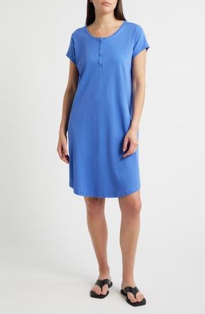 Eileen Fisher Henley Organic Cotton Dress in Blue Star at Nordstrom, Size Medium