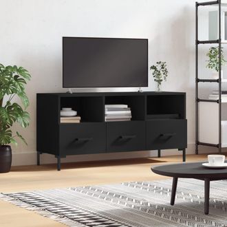 vidaXL Mueble De Tv Madera De Ingenier&iacute;a Negro 102x36x50 Cm Vidaxl