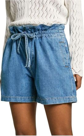 Pepe Jeans London Denim A-Line Shorts met Cinch - Dames - Denim shorts - Blauw - W26 - Denim - Korte Broeken