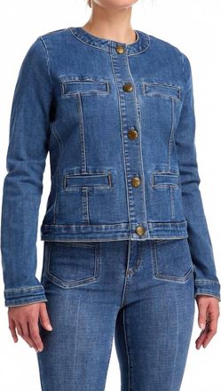 FDJ Denim Crop Jacket In Mid Wash