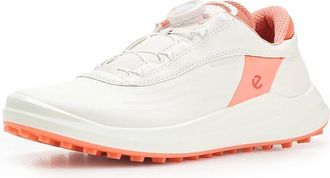 Ecco Core Boa Waterproof Womens Golf Shoes White/Burnt Coral : EU 41 (US Womens 10-10.5) B - Medium, Leather