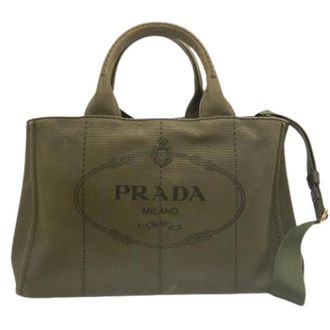 Prada Pre-owned Canapa Tote Bag - Pre-owned - Mujer - Verde - ONE SIZE
