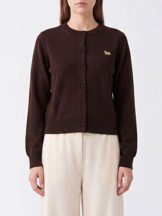 Maison Kitsun&eacute; Cardigan girocollo in lana con logo ricamato