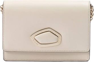 Giada Womens Leather Clutch Bag In Beige
