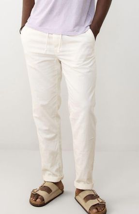Marine Layer Saturday Stretch Cotton Beach Pants in White at Nordstrom, Size Xx-Large