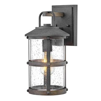 Netlighting Hinkley Lakehouse Outdoor Wall Lantern Aged Zinc with Driftwood Grey IP44