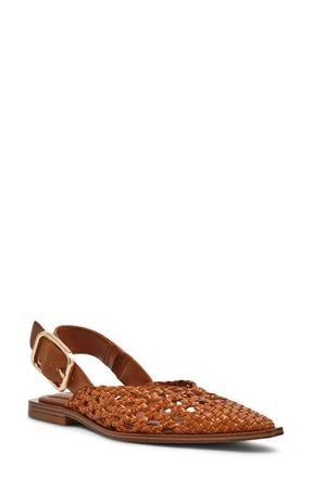 Steve Madden Shay Pointed Toe Slingback Flat in Cognac at Nordstrom, Size 5.5