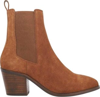Dune London Dames/Dames Pasil Leren Blokhak Laarzen (Tan)