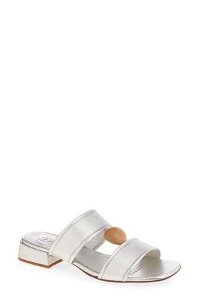 Pedro Garcia Eris Leather Slide Sandal in Silver Petitgrain/Ash at Nordstrom, Size 10.5Us