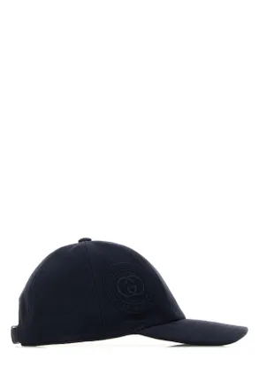 Gucci Mens Navy Blue Cotton Baseball Cap Midnightblue Cotton-Polyester Cappelli Hat