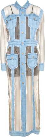 Balmain Abito lungo denim - Toni neutri