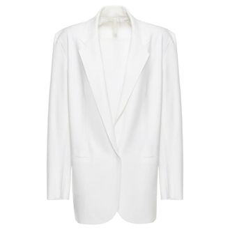 Norma Kamali Blazers, female, White, Size: 2XS Oversized Single Breasted Jacket