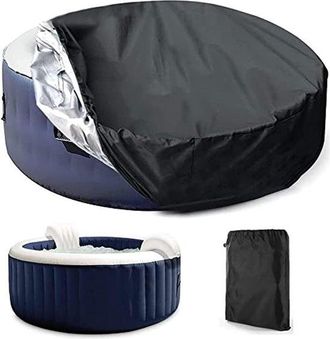 No Brand Funda Protectora Para Spa - Redonda, Para Exteriores, Impermeable, Resistente A Los Rayos Uv (215x70cm)