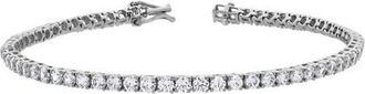LuvMyJewelry Evelia 5 Ct 14K Gold Natural Diamond Tennis Bracelet in 14K White Gold at Nordstrom, Size 7