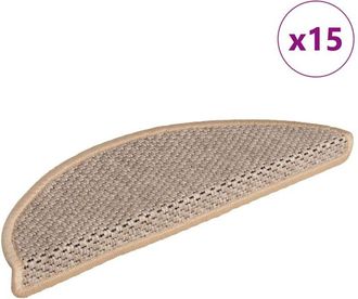 vidaXL Vidaxl - Alfombrilla Autoadhesiva Escalera Sisal 15 Uds Beige 56x17x3 Cm