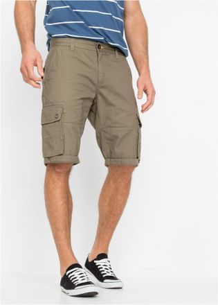 Bonprix Cargobermudas BONPRIX, Herren, Gr. 46, N-Gr, oliv, Web, Obermaterial: 100% Baumwolle, regular fit, Hosen Cargobermudas, Cargo-Bermuda, aus Baumwolle, 