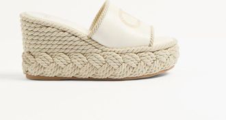 Valentino Garavani Slide Zeppa VLogo Torchon In Nappa 100Mm Donna AVORIO 37