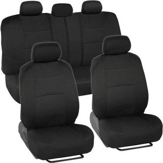 OEM Juego Completo De Fundas Para Asientos De Coche: Asientos Delanteros Y Traseros, F&aacute;cil Instalaci&oacute;n, Camiones, Furgonetas Y Suv, Gris Negro