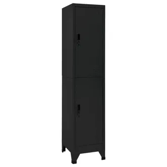 vidaXL Armadietto Con Serratura Nero 38x45x180 Cm In Acciaio - Vidaxl