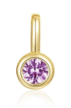 Lafonn Bezel Birthstone Charm Pendant in October - Pink Tourmaline at Nordstrom