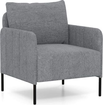 Costway Accent Chair Chenille Single Seat Sofa w/Adjustable Foot Pads-Grey